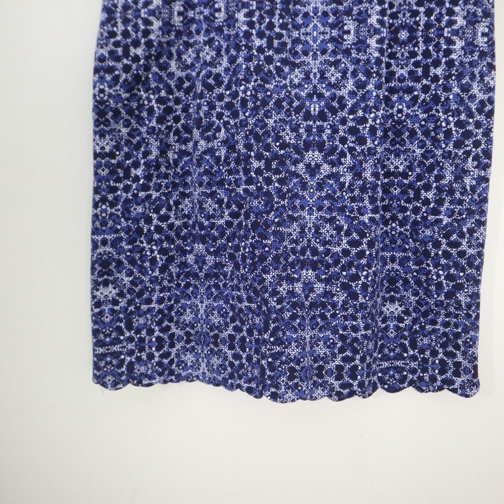 NWT Lysse Size XL Blue Kaleidoscope Print Scallop Neck Shift Dress - Picture 12 of 12